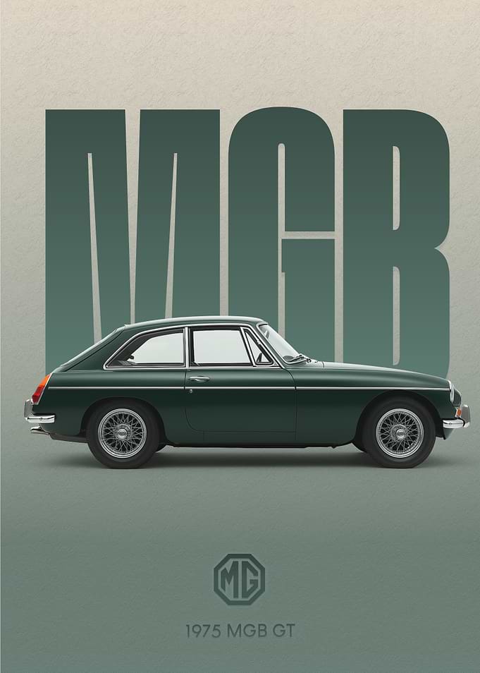 1975 MGB GT Classic Car Poster