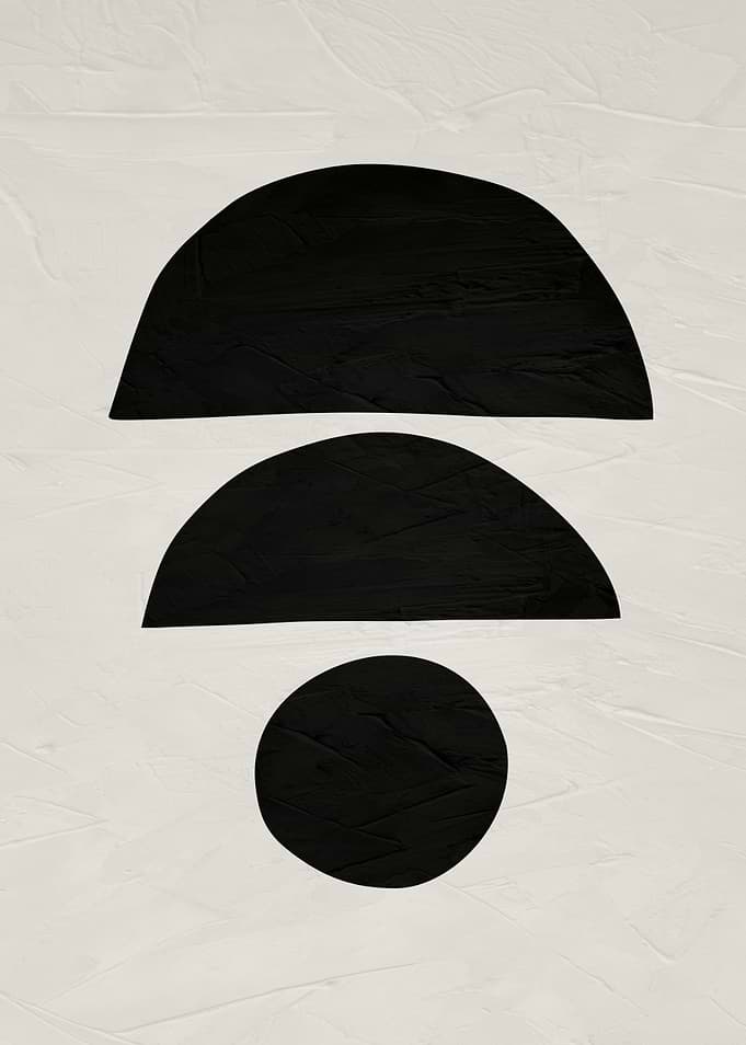 Black Geometric Shapes on Textured Background