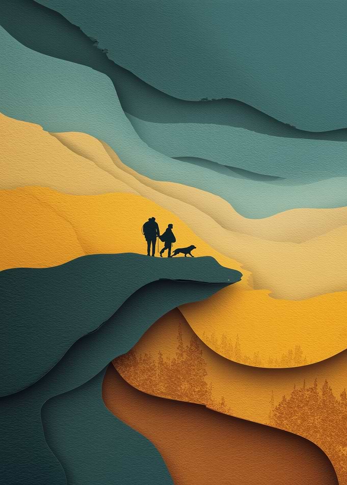 Hikers and a Dog