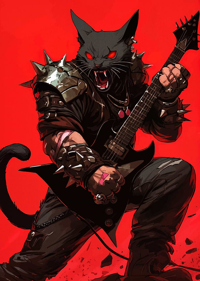 Heavy Metal Cat Guitarist