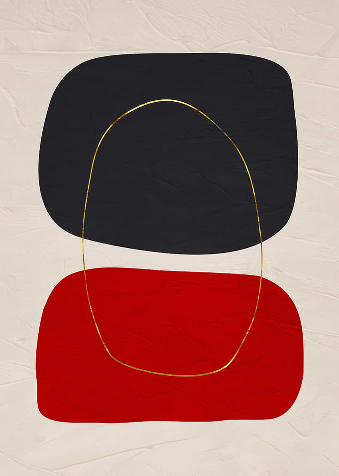 Abstract Shapes with Golden Line