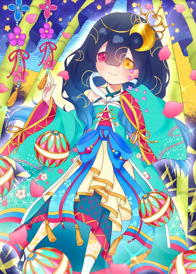 Anime Girl with Colorful Kimono