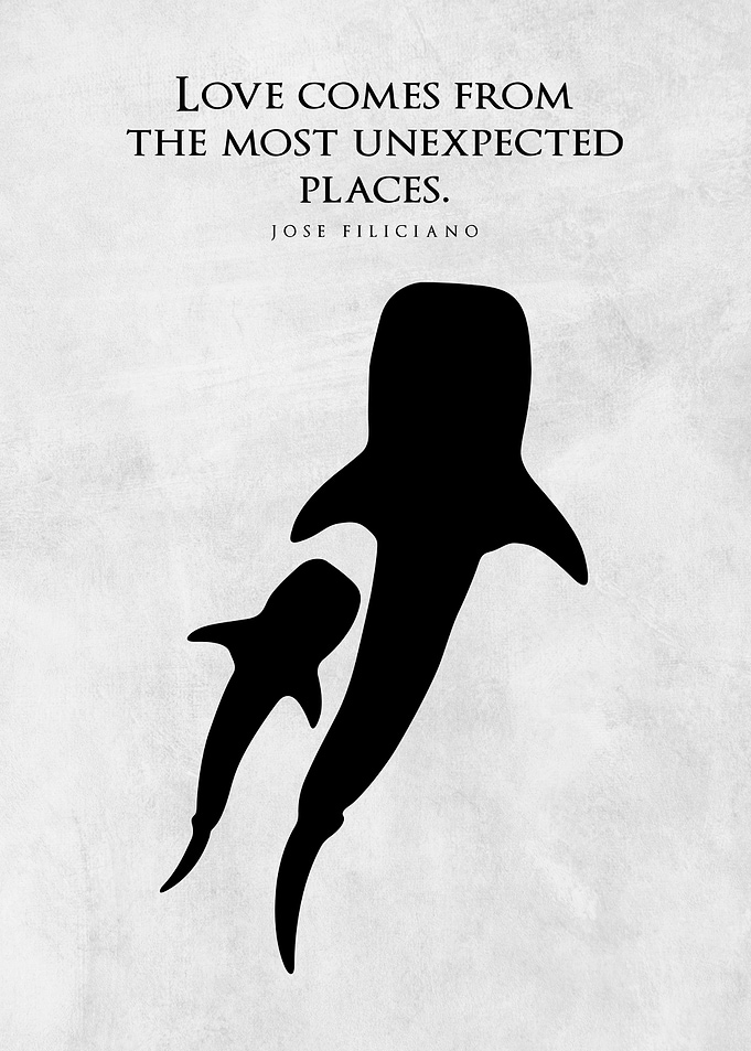 Minimalist Mother & Child Whale Poster – Inspirational Love Quote