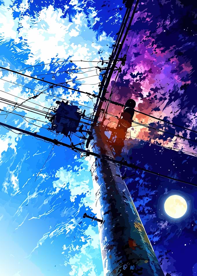 Day and Night Power Pole