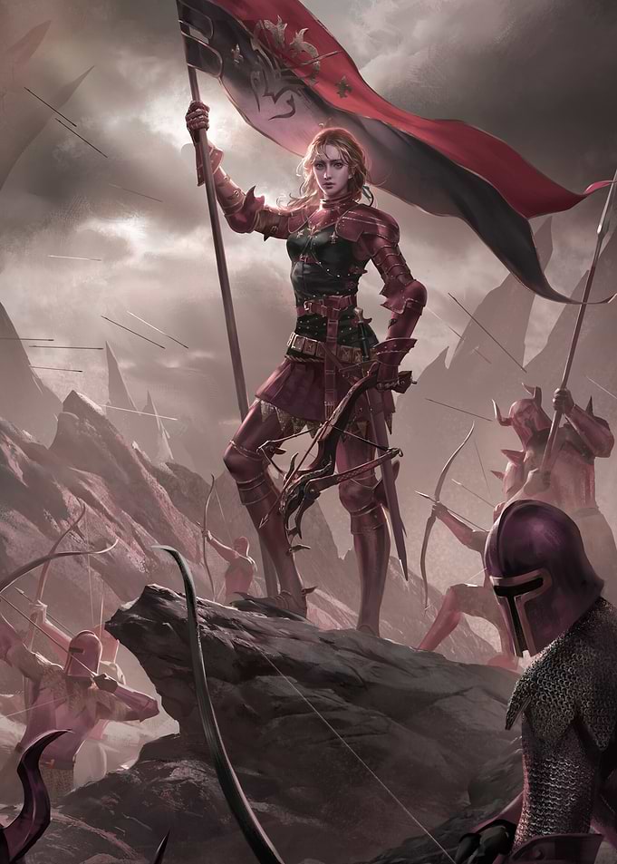 Fantasy Warrior Leading the Charge