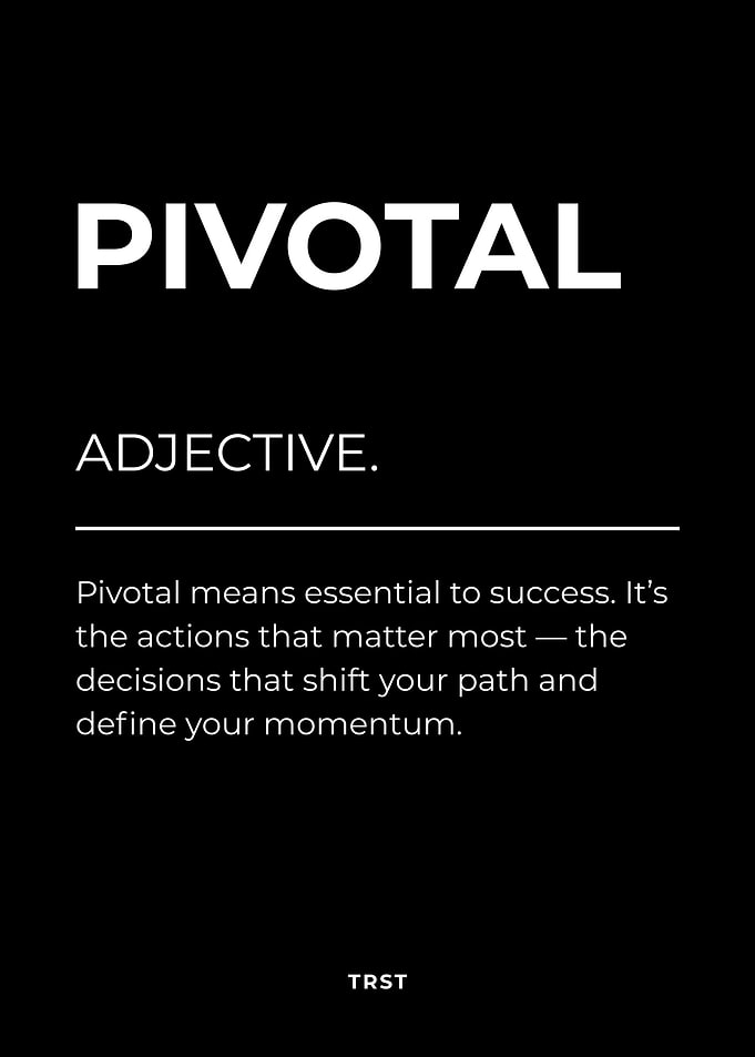 Pivotal – Minimalist Black & White Motivational Poster Definition Wall Art
