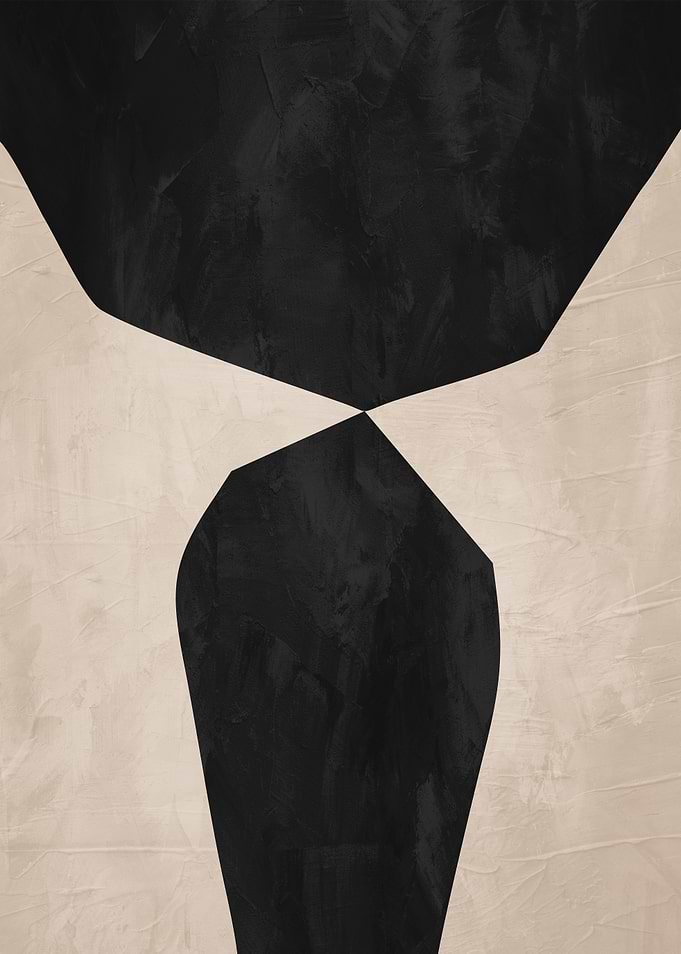 Abstract Black and Beige Geometric Art