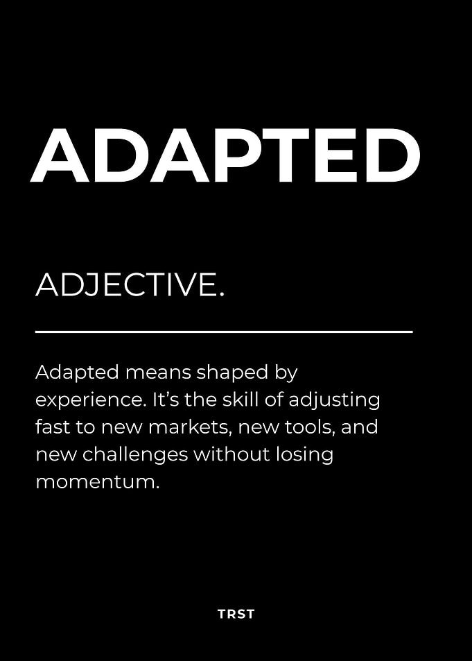 Adapted – Minimalist Black & White Motivational Definition Wall Art