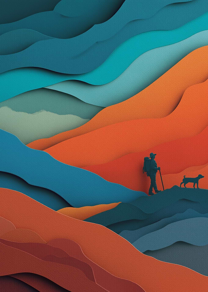 Hiker and His Dog