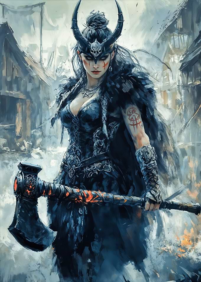 Viking Warrior Woman with Axe