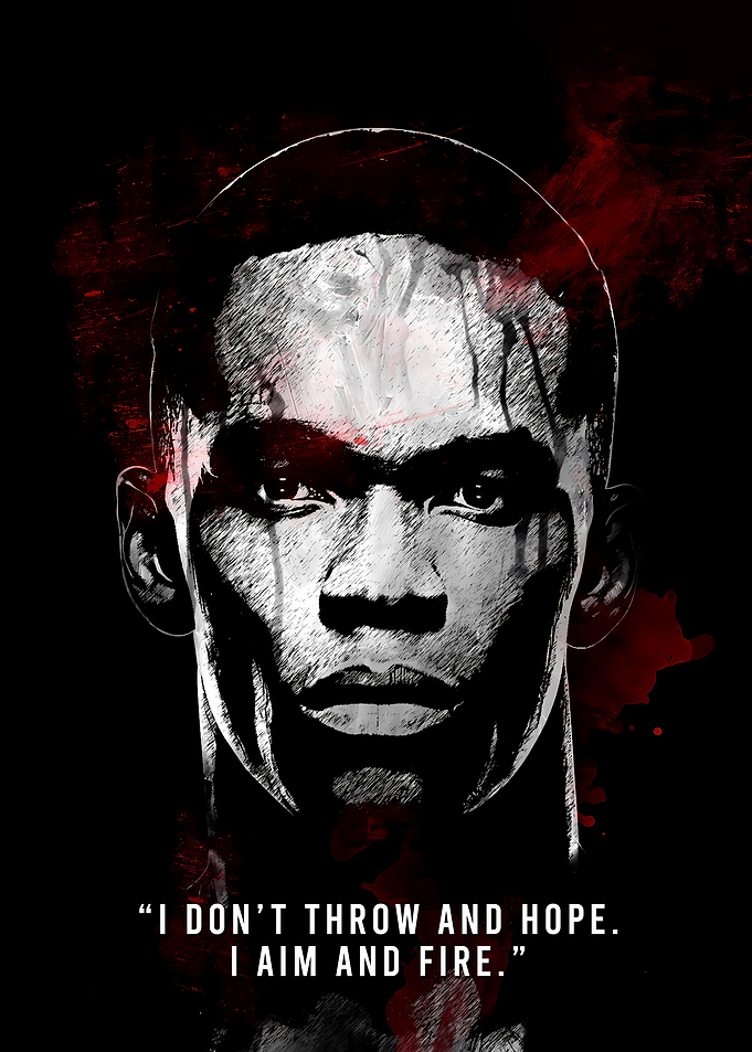 Israel Adesanya Portrait with Quote