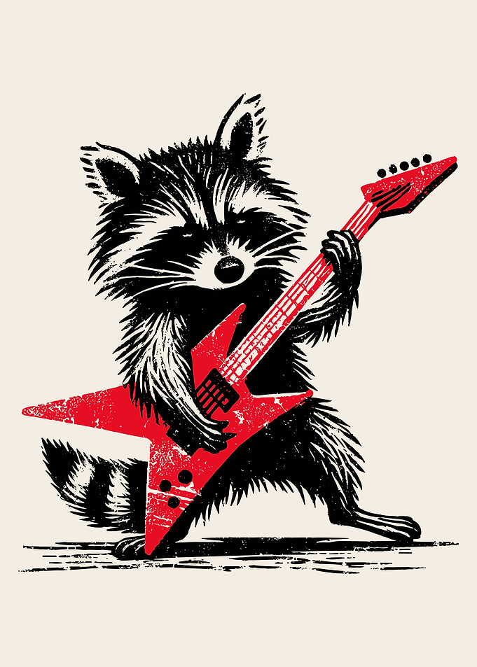 Raccoon Rock Star