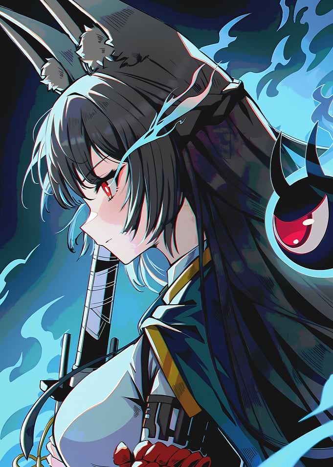 Anime Girl with Fox Ears and Sword