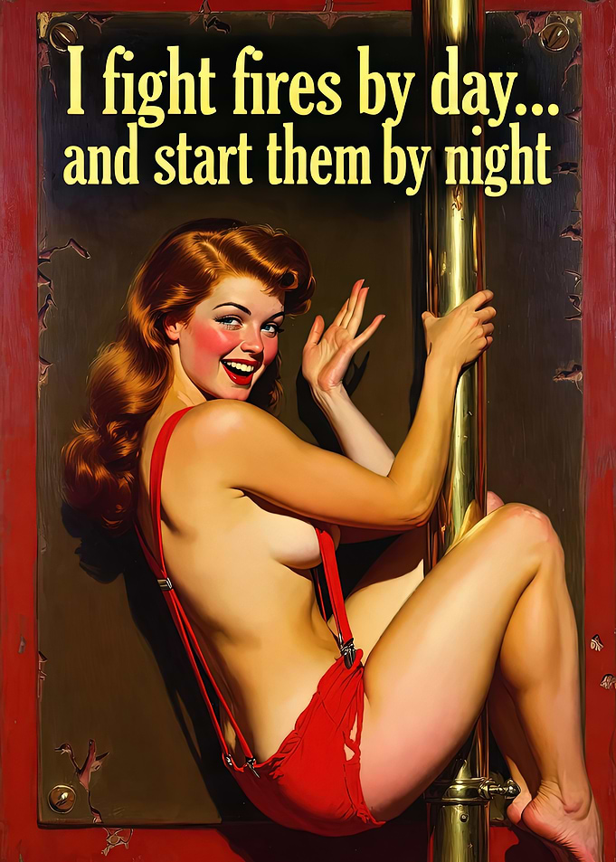 Firefighter Pin-Up Art