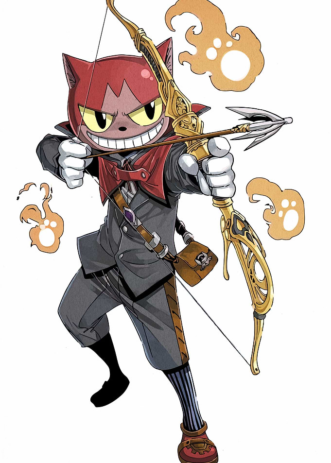 Cat Archer with Golden Bow