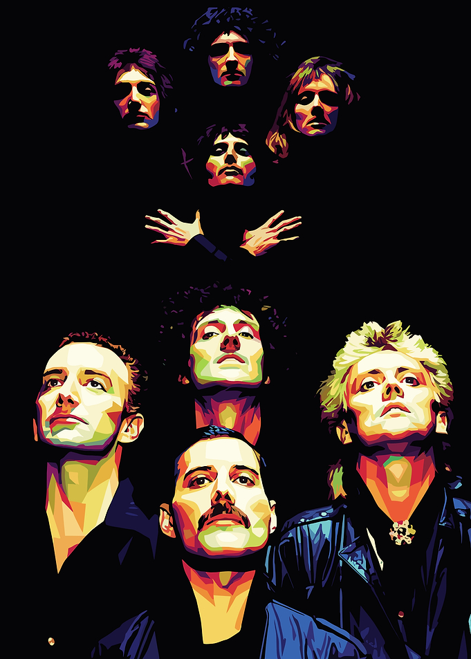 Queen Band Colorful Portrait