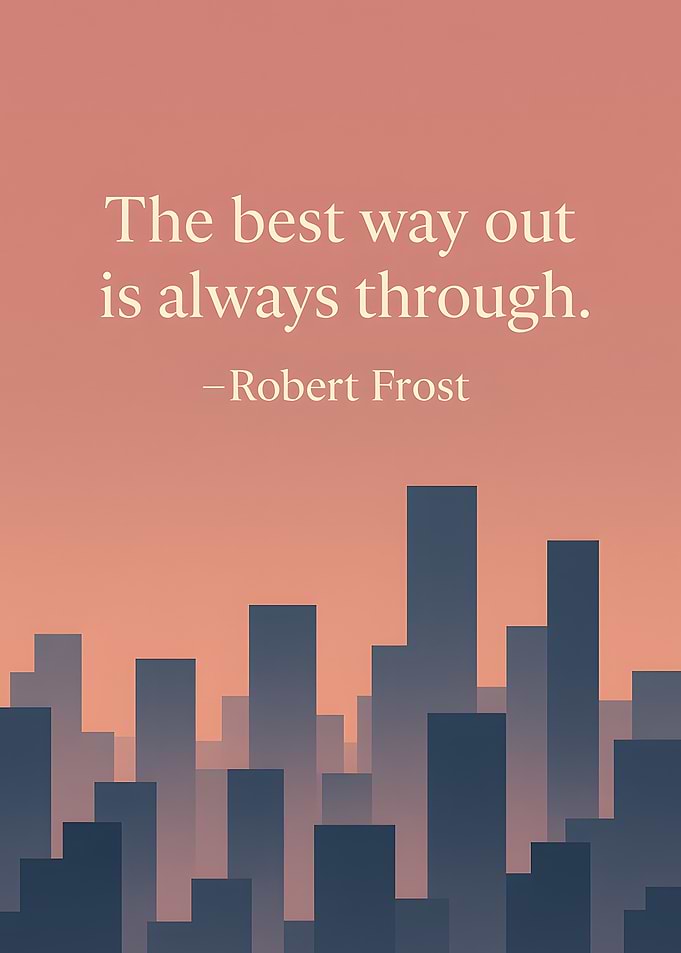 Inspirational Quote with Cityscape Silhouette
