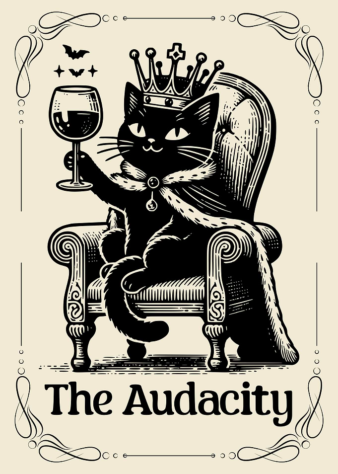 The Audacity: Regal Cat Funny Tarot Card
