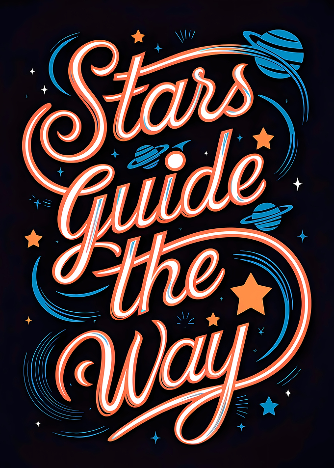 Stars Guide the Way Typography Art