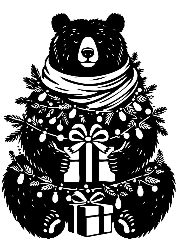 Christmas Bear with Gifts