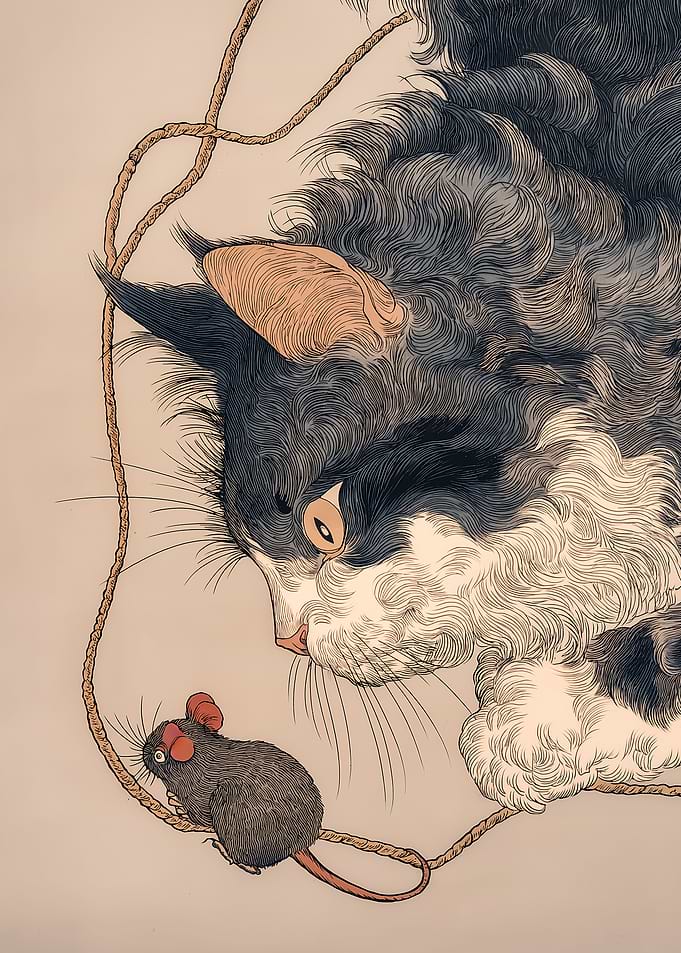Cat and Mouse Illustration