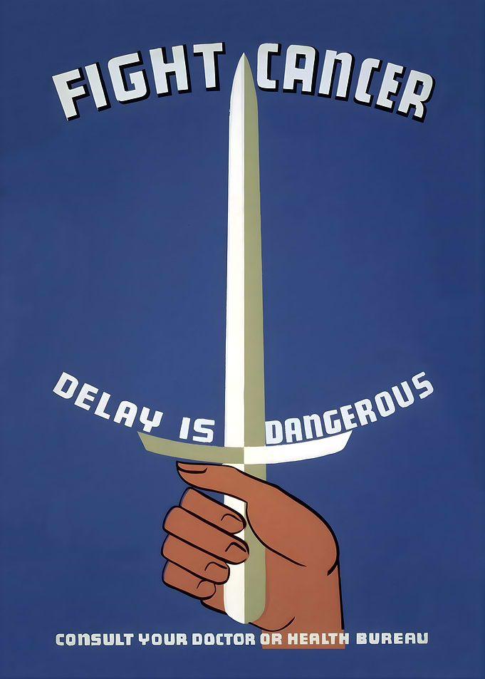 Fight Cancer Vintage Health Poster