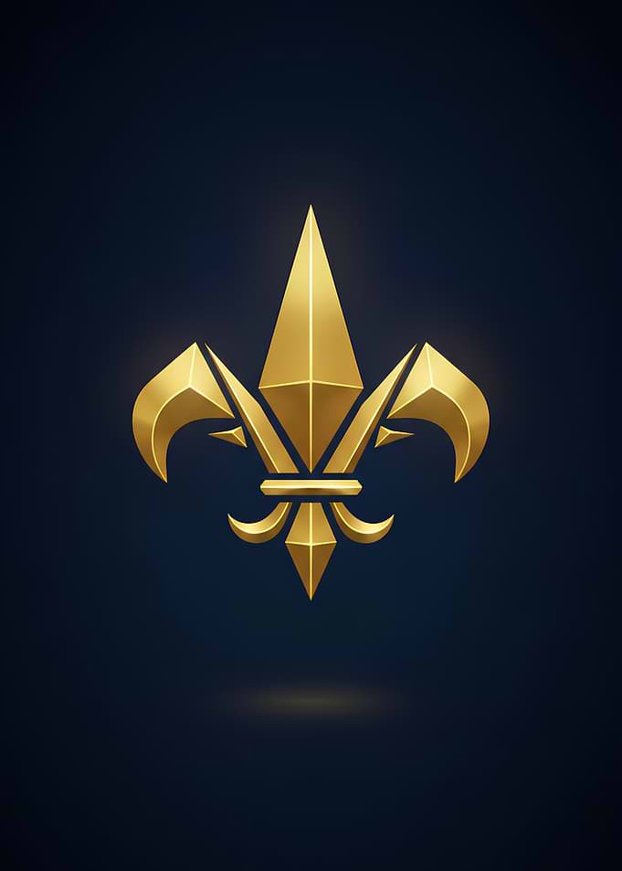 Golden Fleur-de-lis on Dark Blue