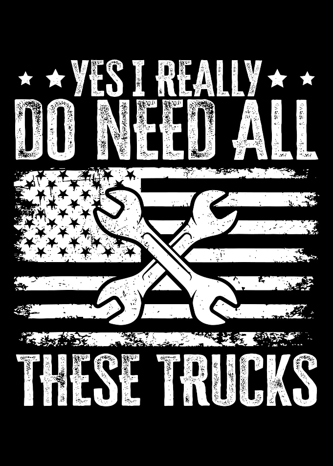 Yes I Really Do Need Trucks, American flag poster