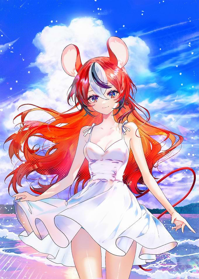 Anime Girl in White Dress