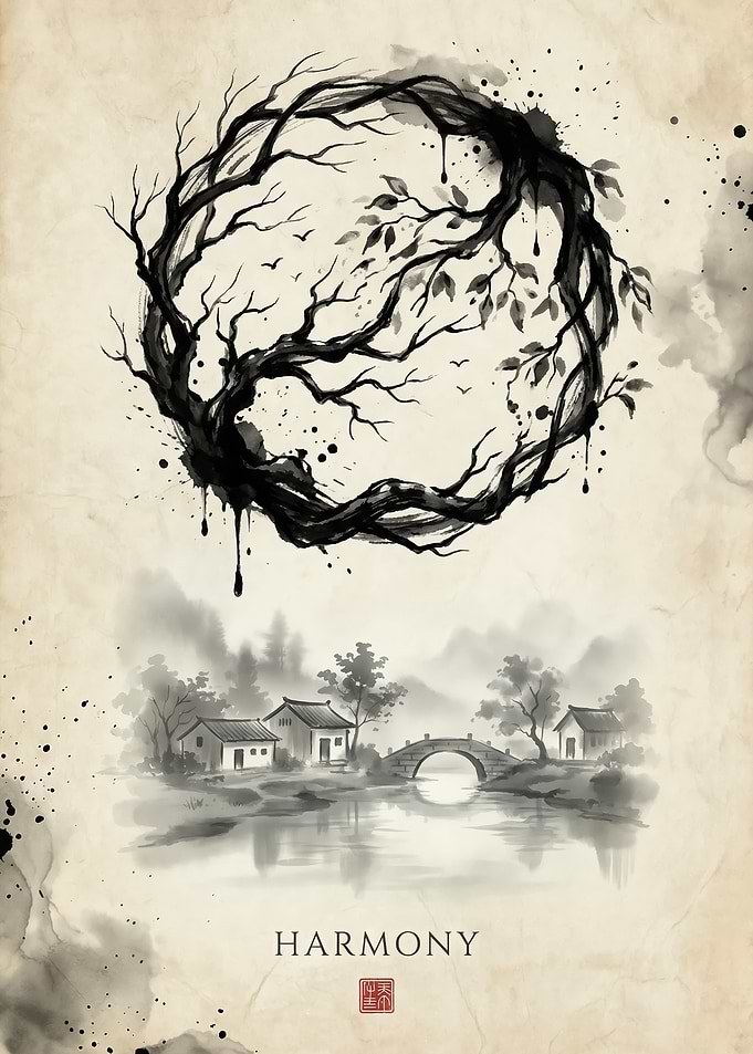 Harmony: Ink Wash Landscape