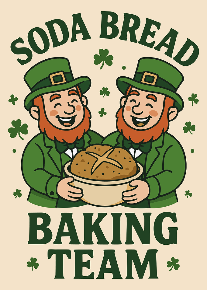 Soda Bread Baking Team Illustration