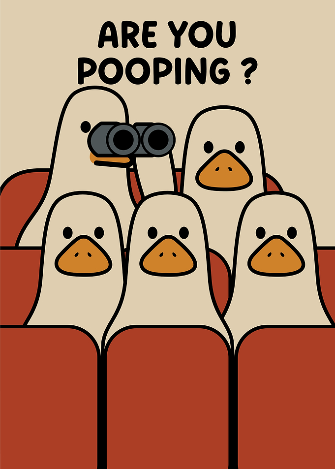 Are You Pooping? Duck Cartoon