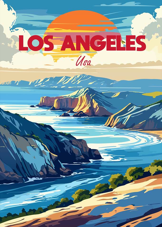 Los Angeles USA Coastal Landscape Art