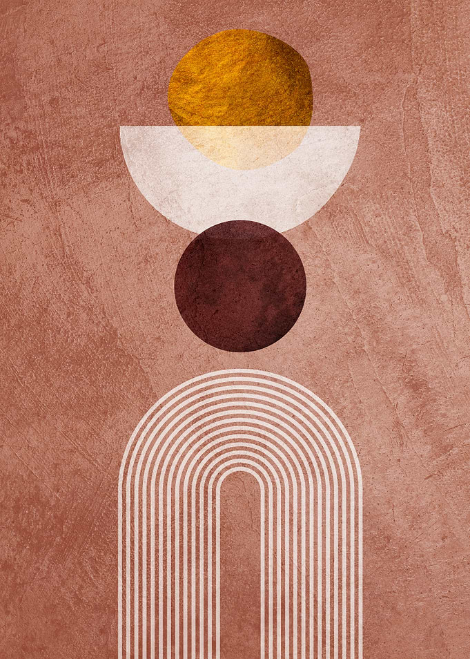 Abstract Geometric Shapes on Textured Background
