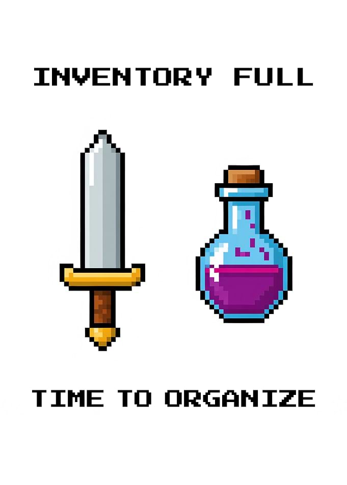 Pixel Art Inventory Full Message