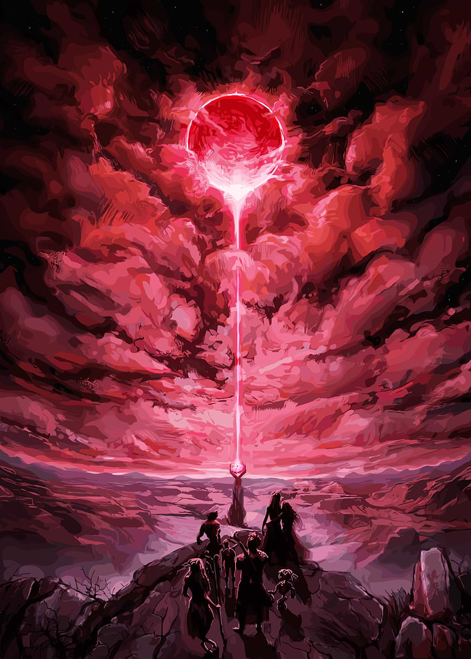 Crimson Ritual Under a Blood Moon
