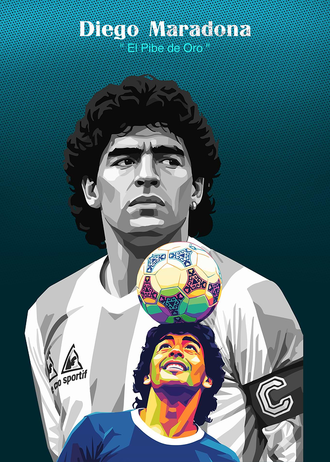 Diego Maradona Portrait 'El Pibe de Oro'
