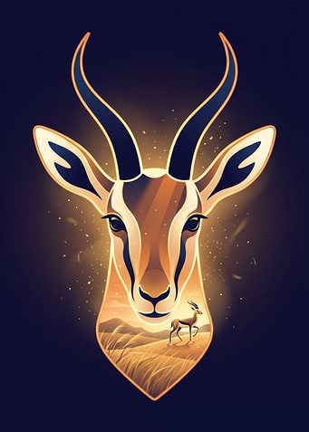 Elegant Springbok Portrait double exposure