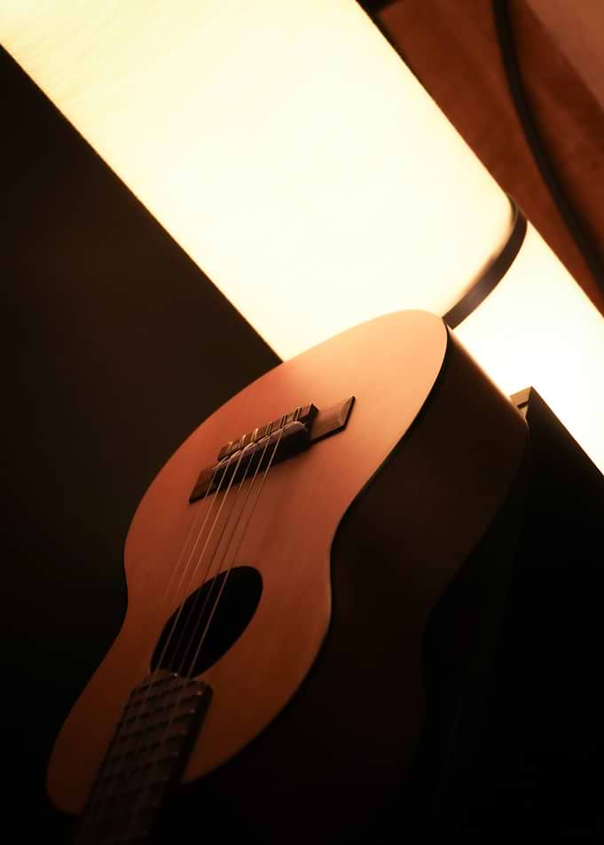 Acoustic Guitar Under Warm Light