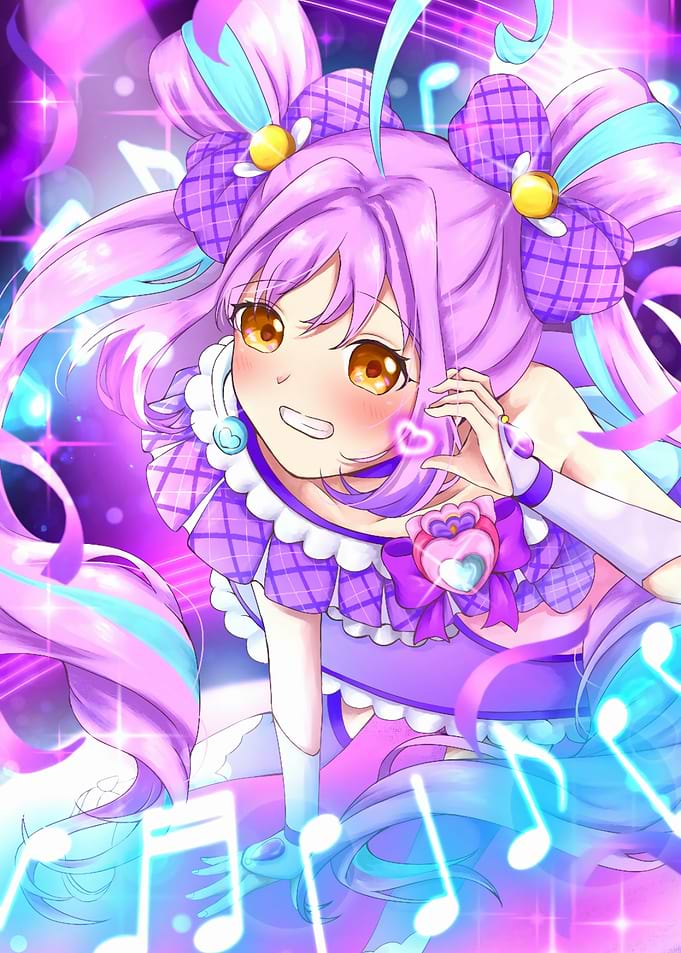 Anime Girl with Musical Notes