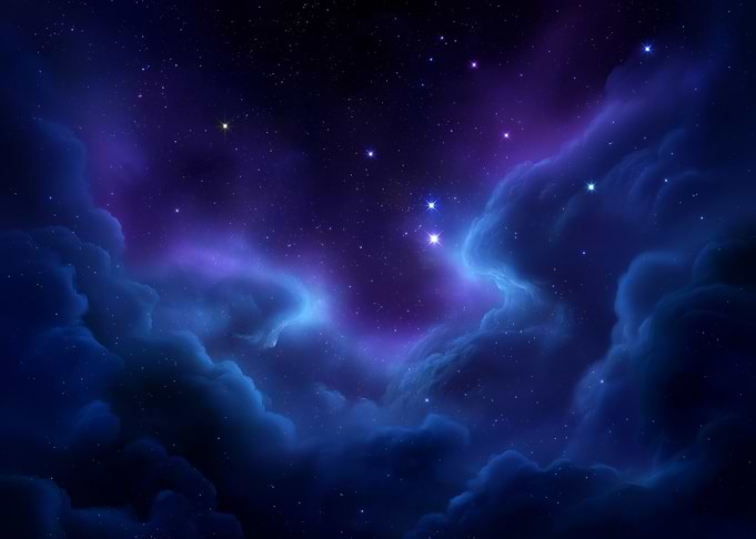 Nebula and Stars in Deep Space