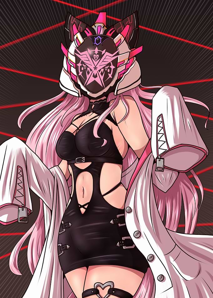 Anime Girl with Cyberpunk Mask