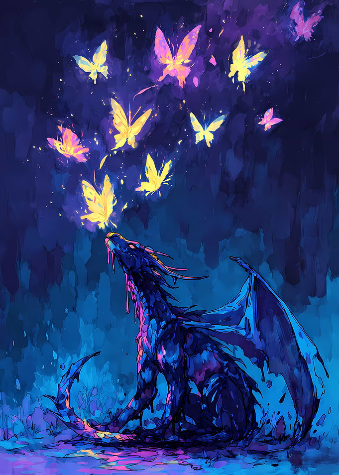 Dragon and Butterflies
