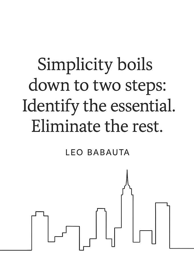 Simplicity Quote with Cityscape