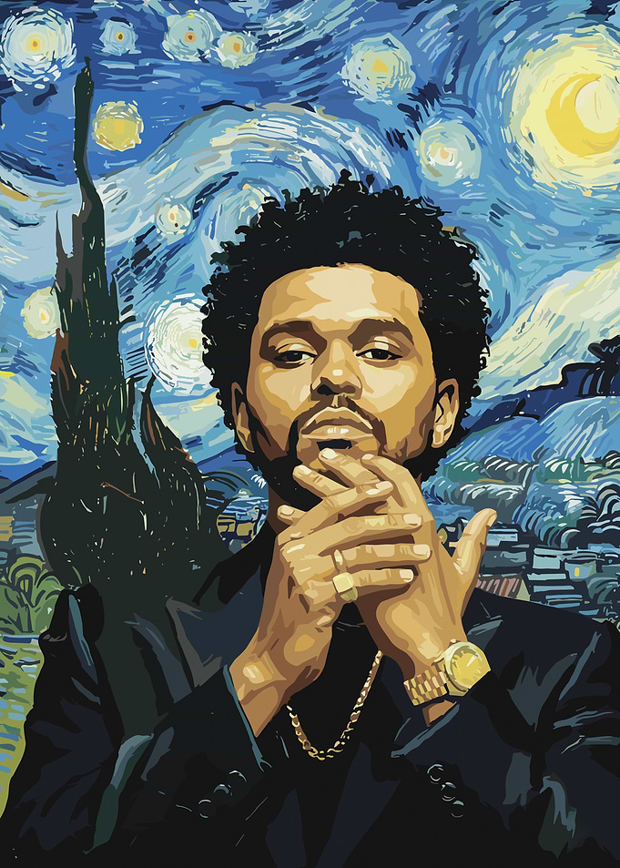 The Weeknd Starry Night Art