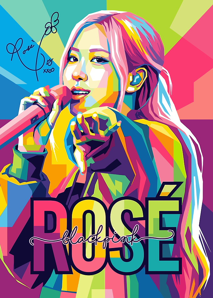 Rosé Blackpink Colorful Pop Art Portrait