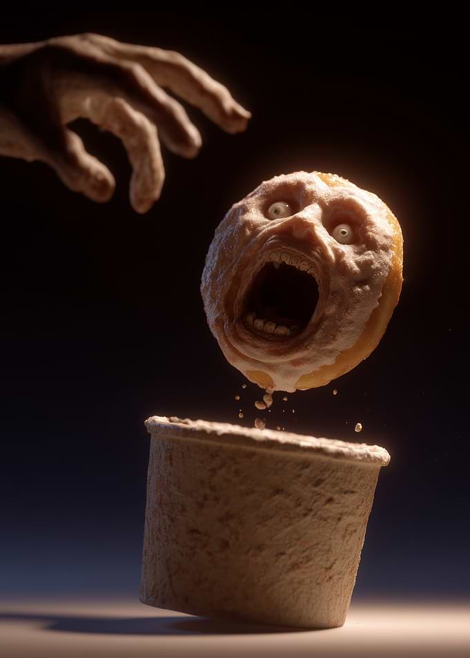 Horrorfied Donut with Face