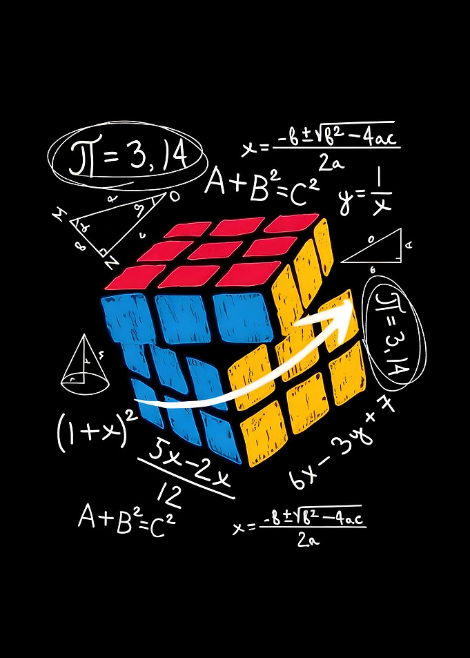 Rubik's Cube with Math Equations