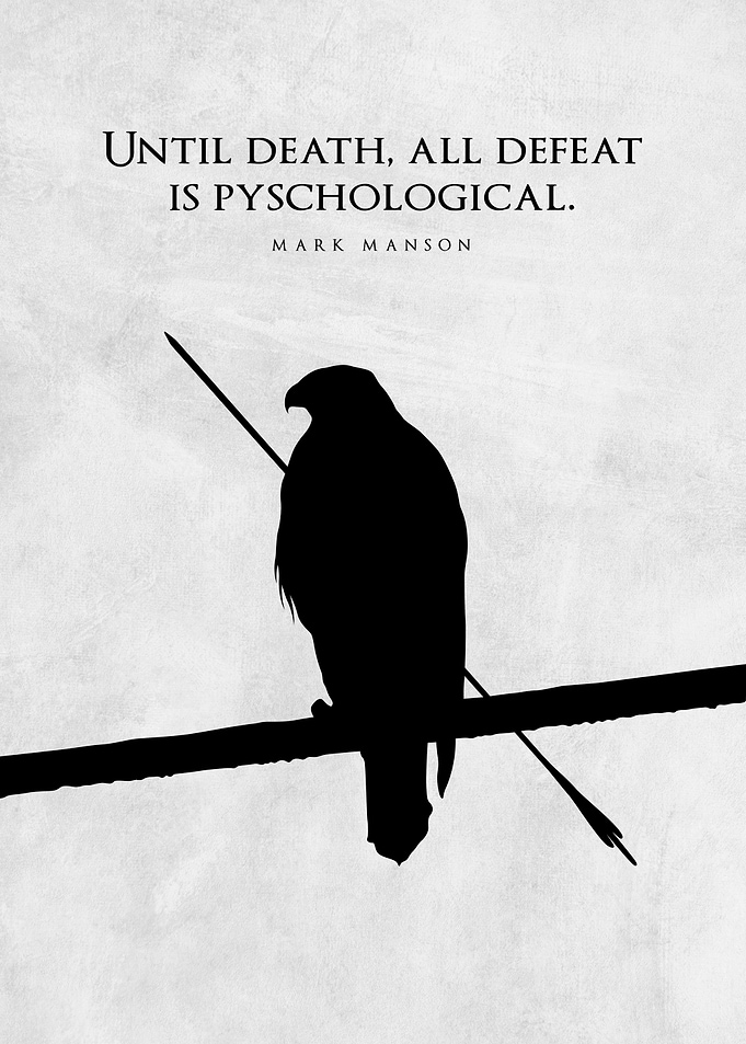 Wounded Eagle Inspirational Poster – “Until Death All Defeat Is Psychological”