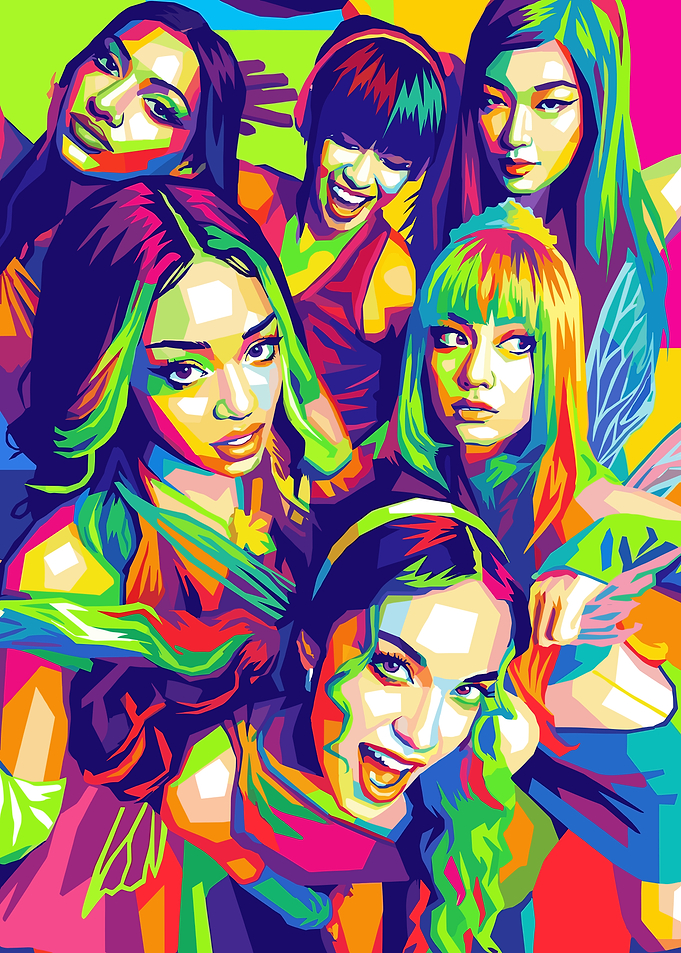 Katseye Pop Art Group Portrait